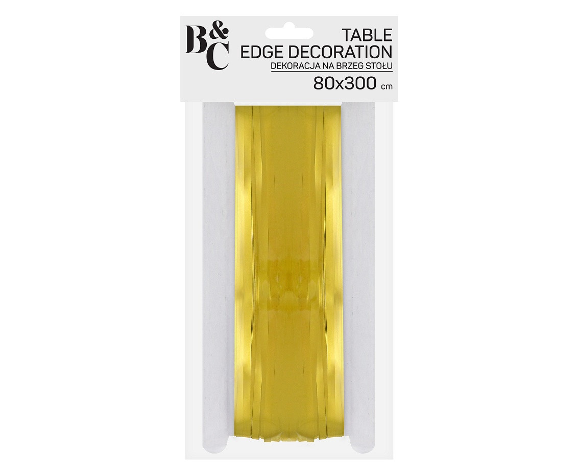 Table edge decoration B&C, tassels, silver, 80x300 cm