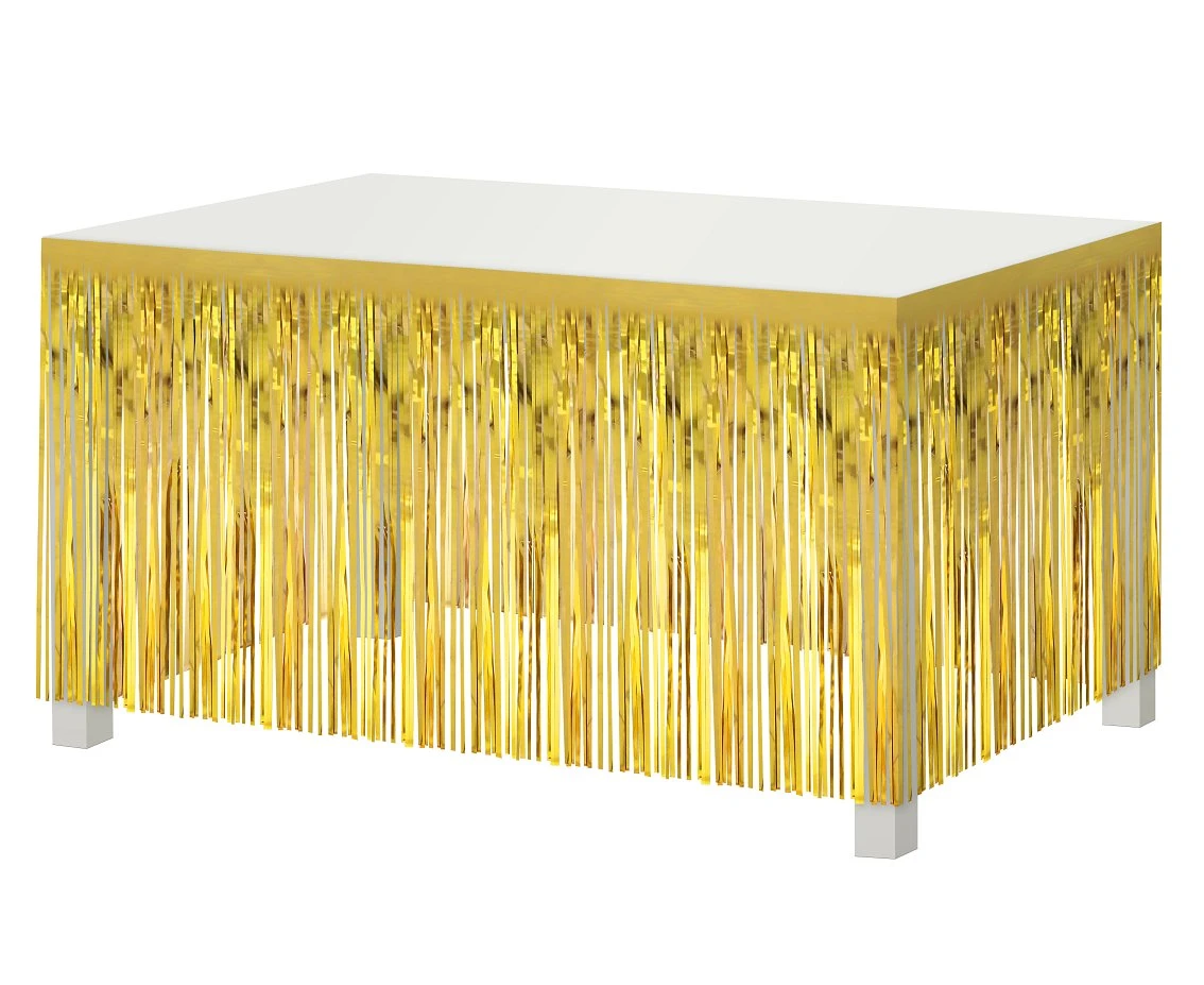 Table edge decoration B&C, tassels, silver, 80x300 cm