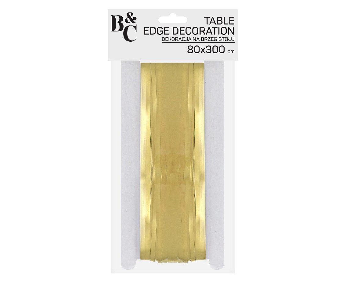 Table edge decoration B&C, tassels, light gold, 80x300 cm