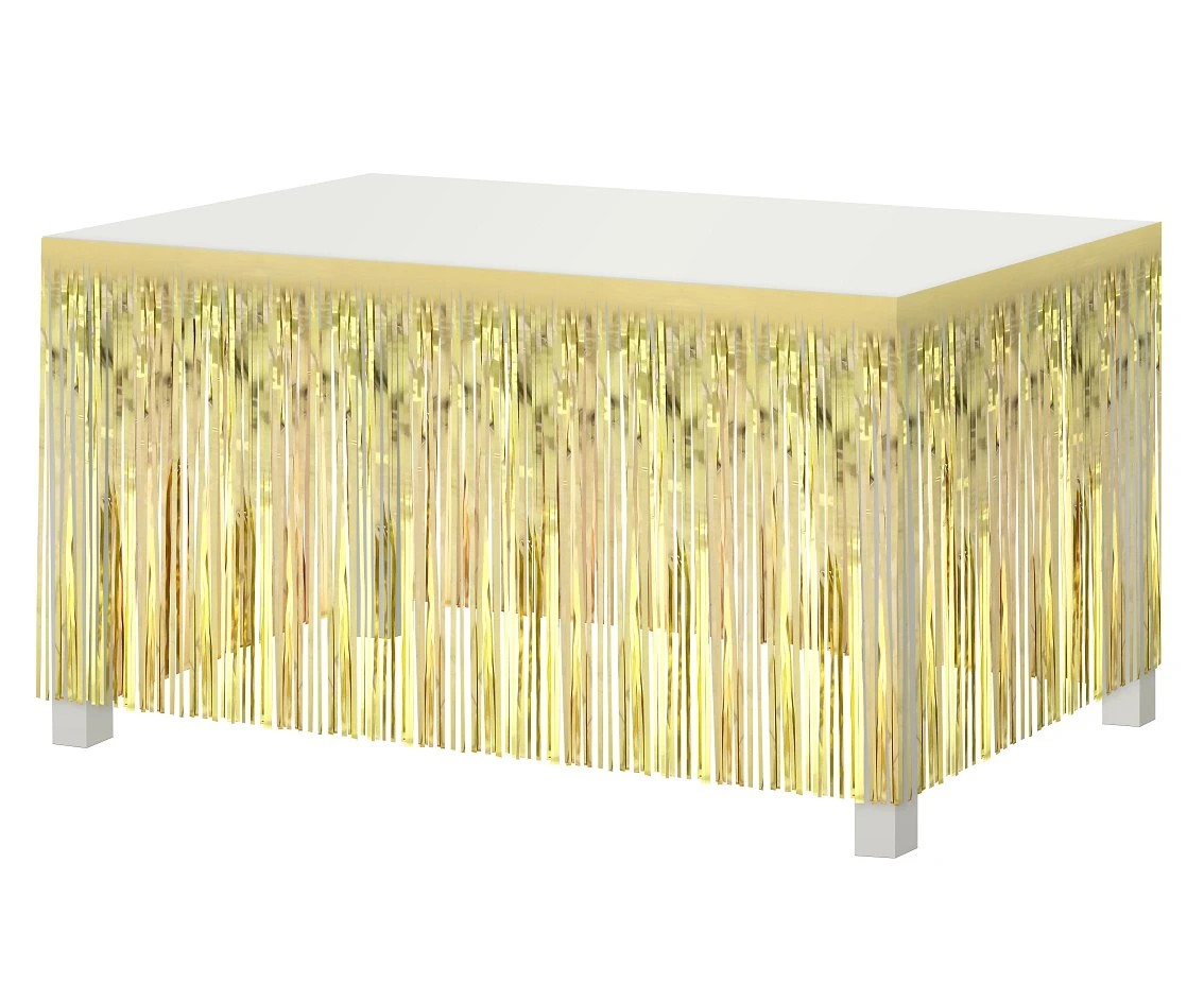 Table edge decoration B&C, tassels, light gold, 80x300 cm