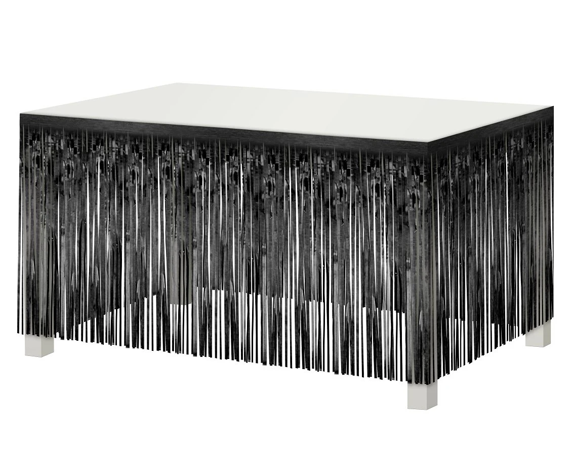 Table edge decoration B&C, tassels, black, 80x300 cm