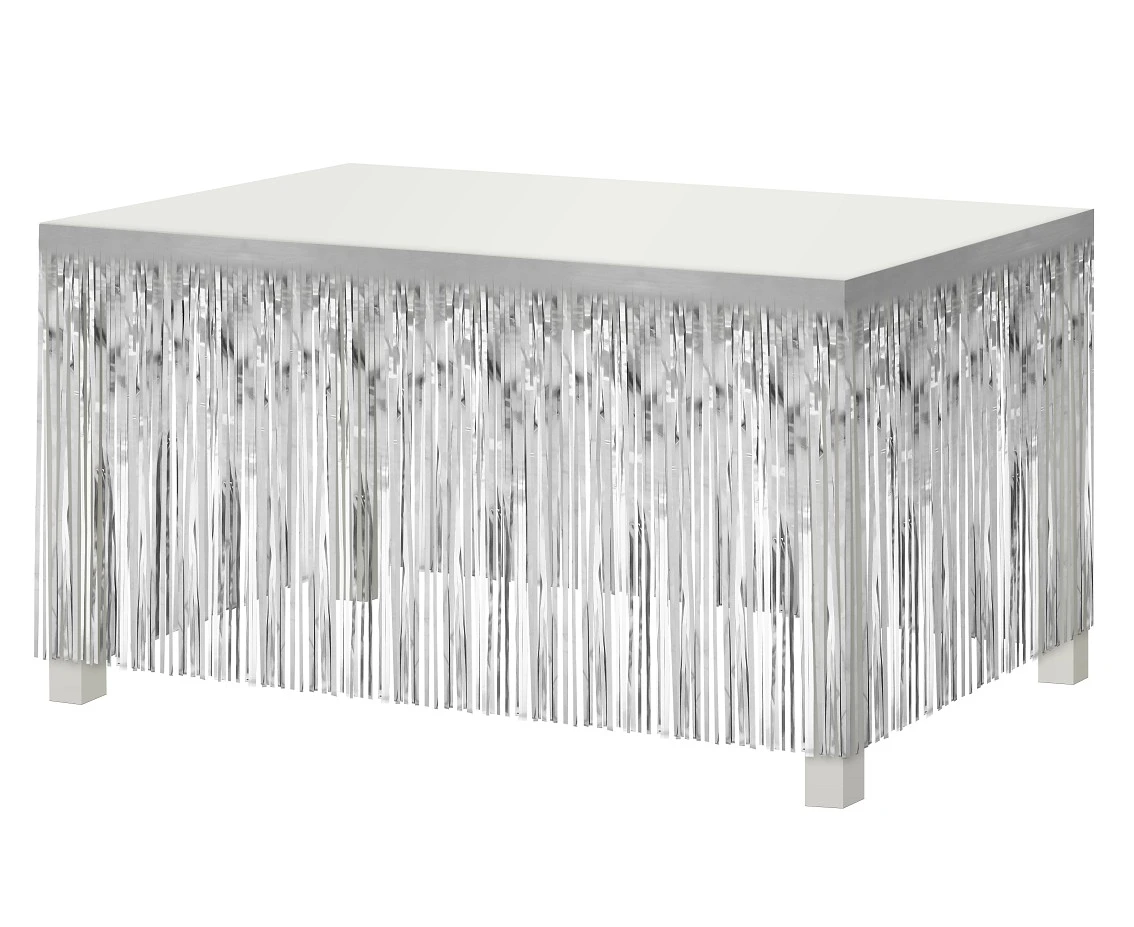 Table edge decoration B&C, tassels, silver, 80x300 cm
