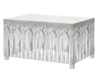Table edge decoration B&C, tassels, silver, 80x300 cm