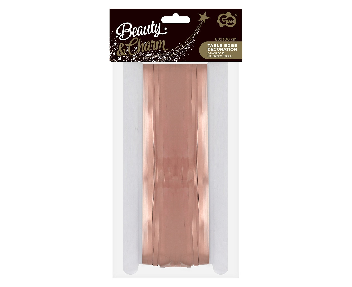 Table edge decoration B&C, tassels, rose-gold, 80x300 cm