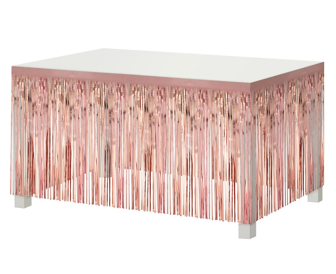 Table edge decoration B&C, tassels, rose-gold, 80x300 cm