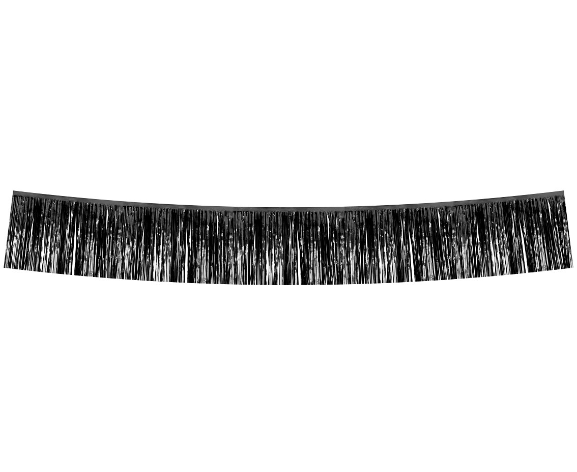 Decorative garland B&C, metallic fringes, black