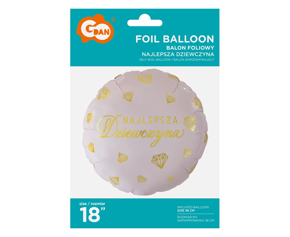 Foil balloon "Najlepsza Dziewczyna" 18" EOL