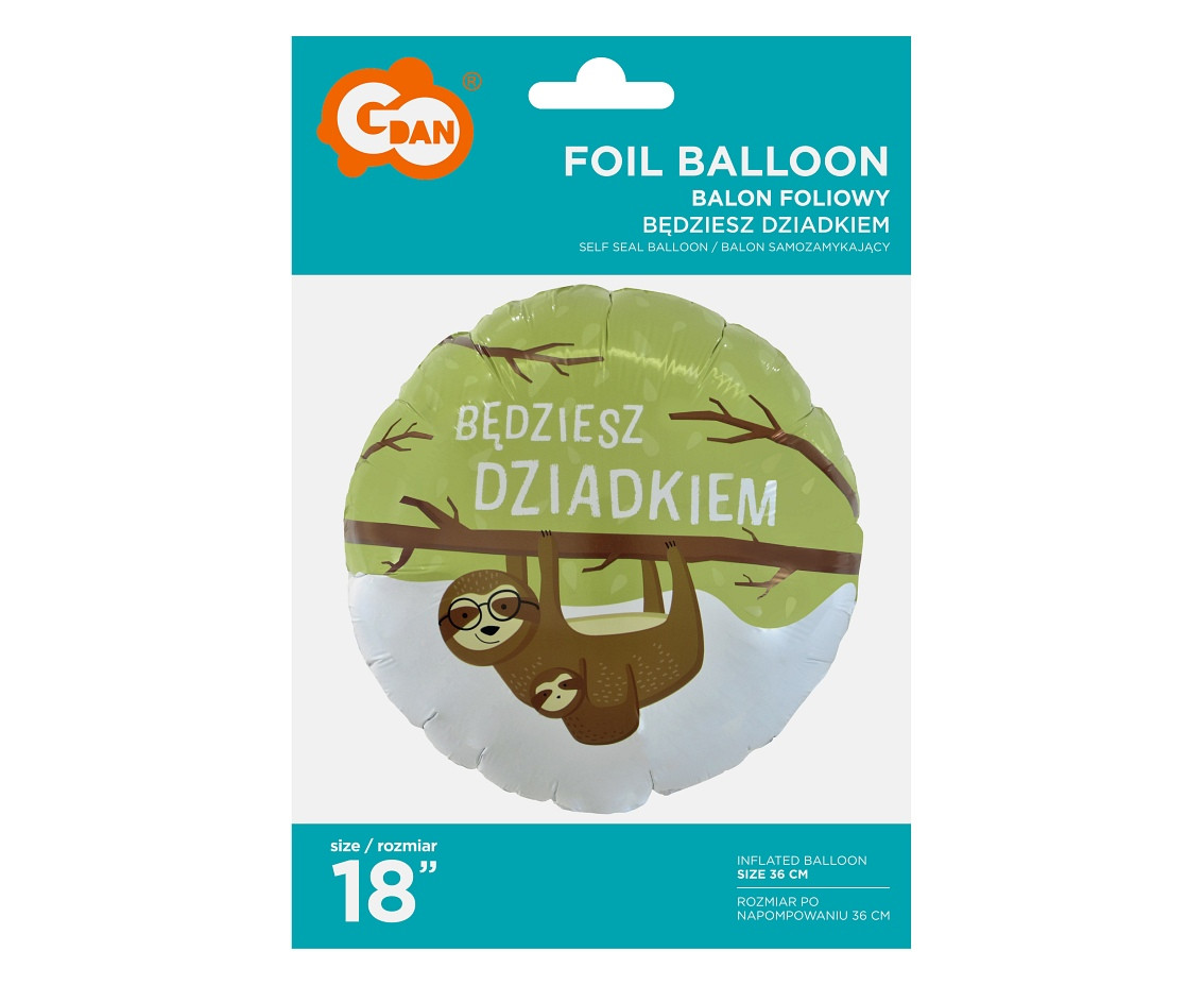 Foil balloon "Będziesz Dziadkiem" 18" EOL