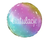 Foil balloon "Gratulacje" (rainbow) 18" EOL