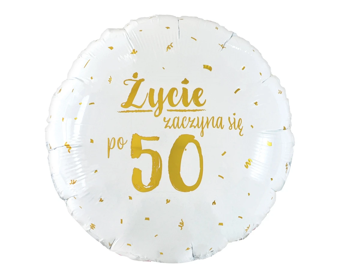 Foil balloon "Życie zaczyna się po 50" 18"