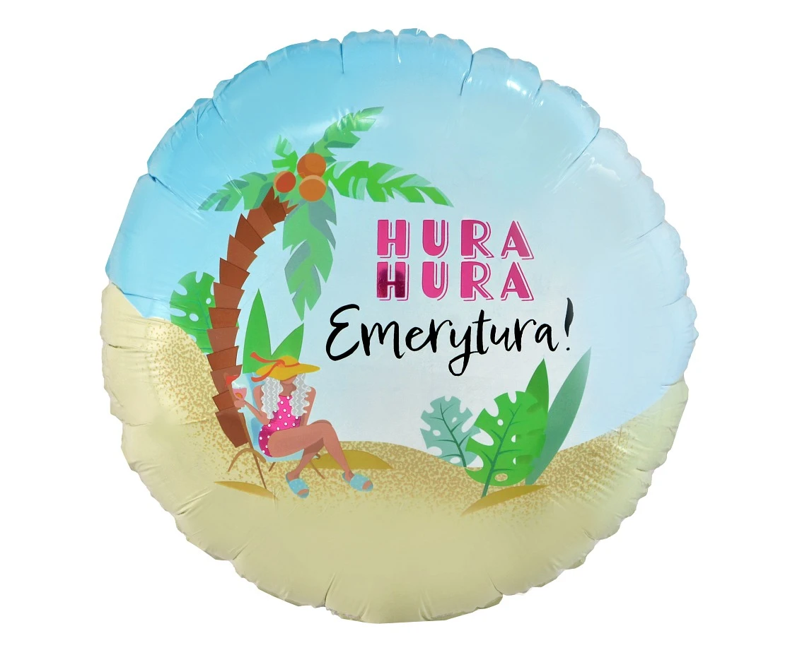 Foil balloon "HURA HURA Emerytura" 18" EOL