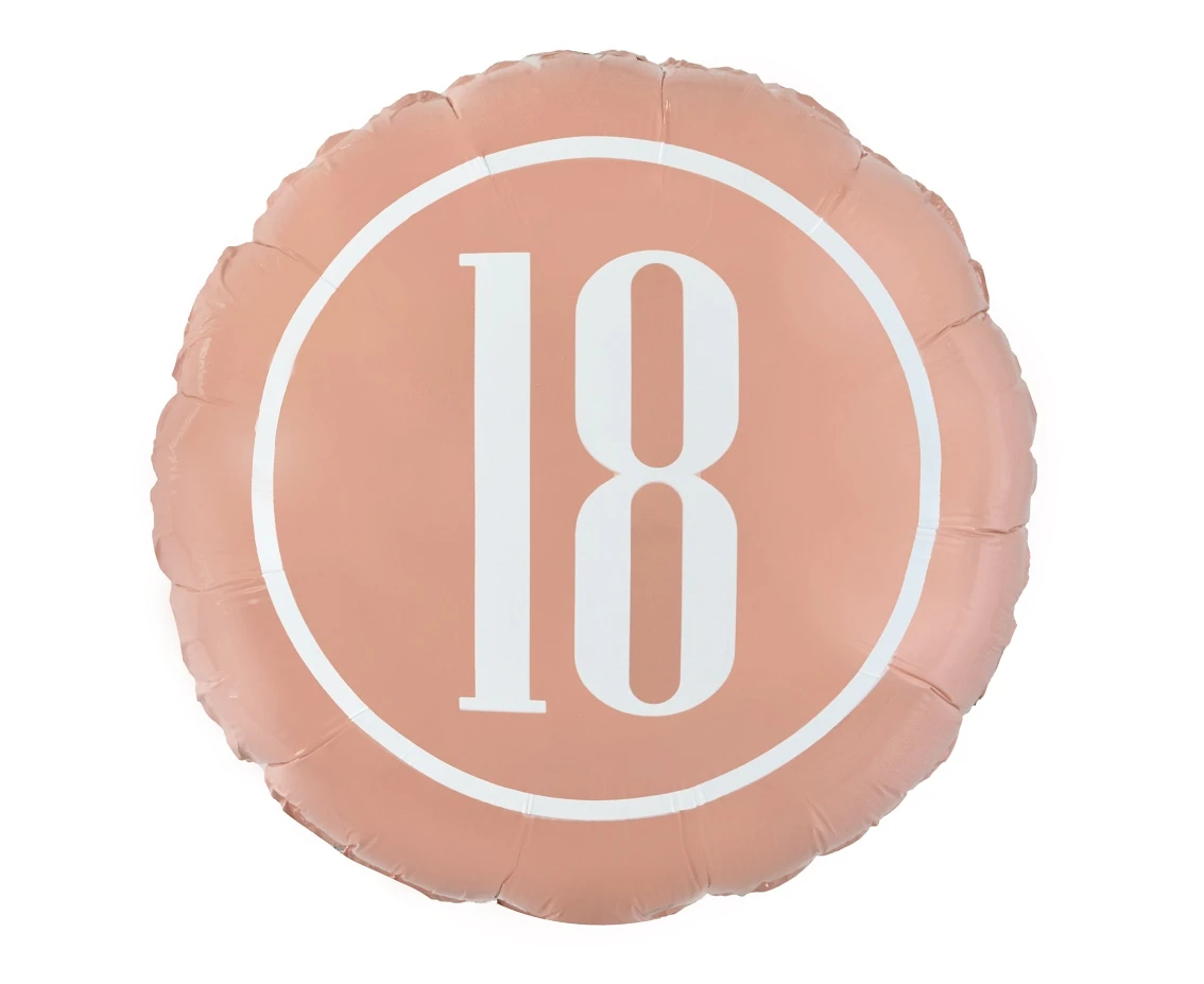 Foil balloon "18" (rose-gold) 18" EOL
