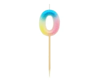 Pick candle digit 0, pastel ombre EOL