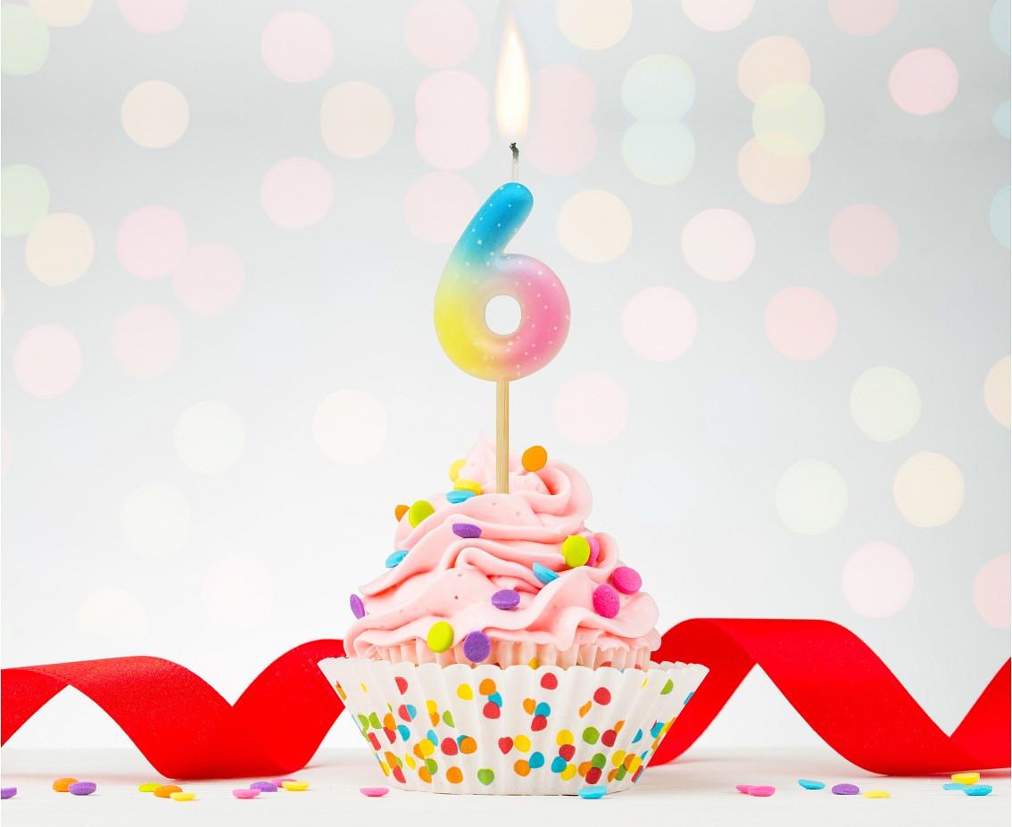 Pick candle digit 6, pastel ombre EOL