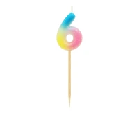 Pick candle digit 6, pastel ombre EOL