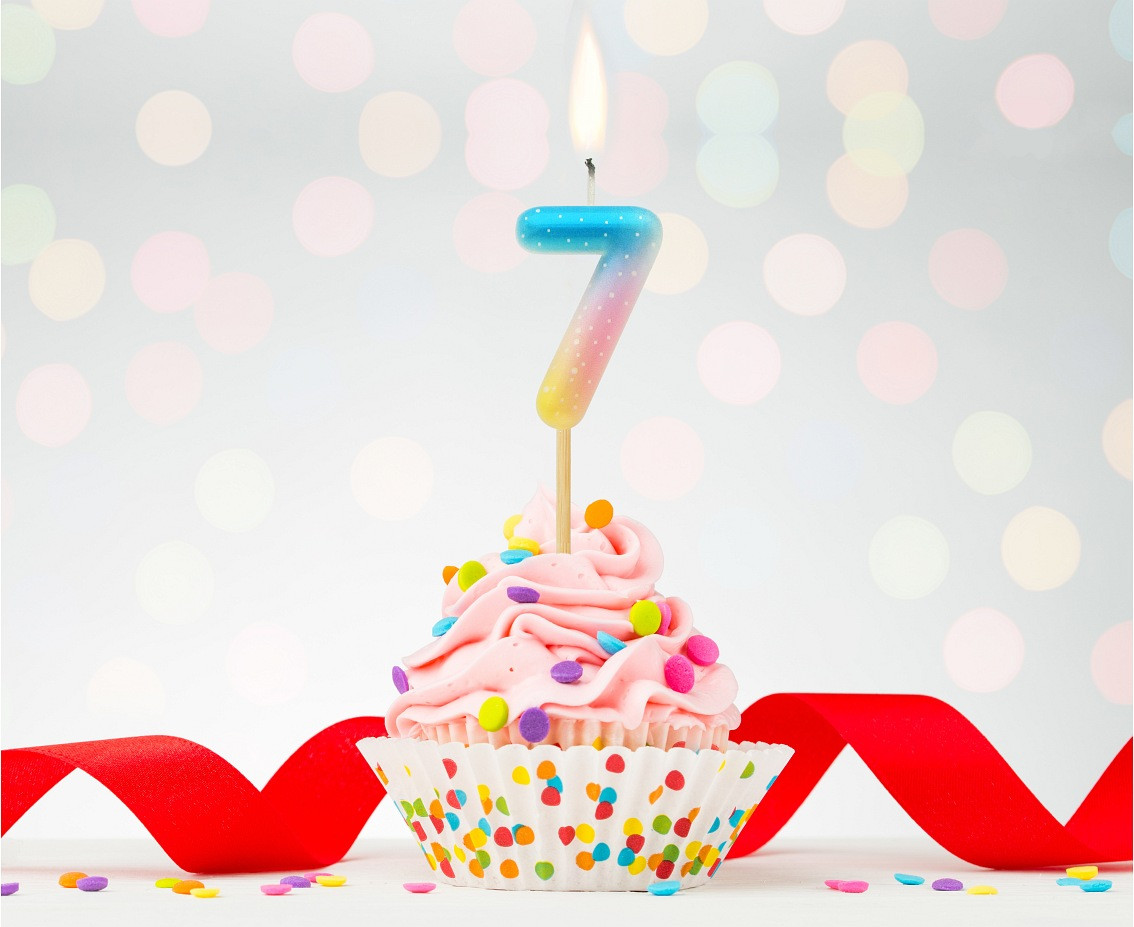Pick candle digit 7, pastel ombre EOL