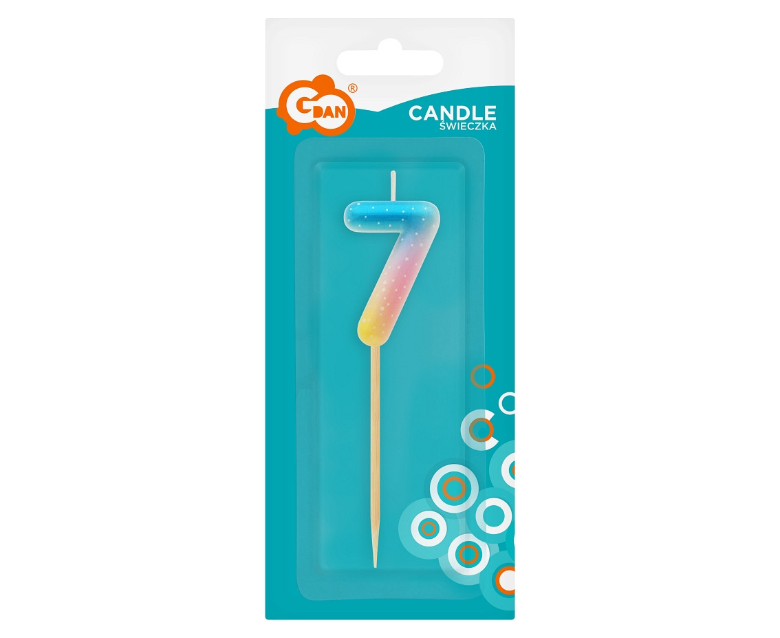 Pick candle digit 7, pastel ombre EOL