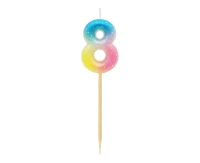 Pick candle digit 8, pastel ombre EOL