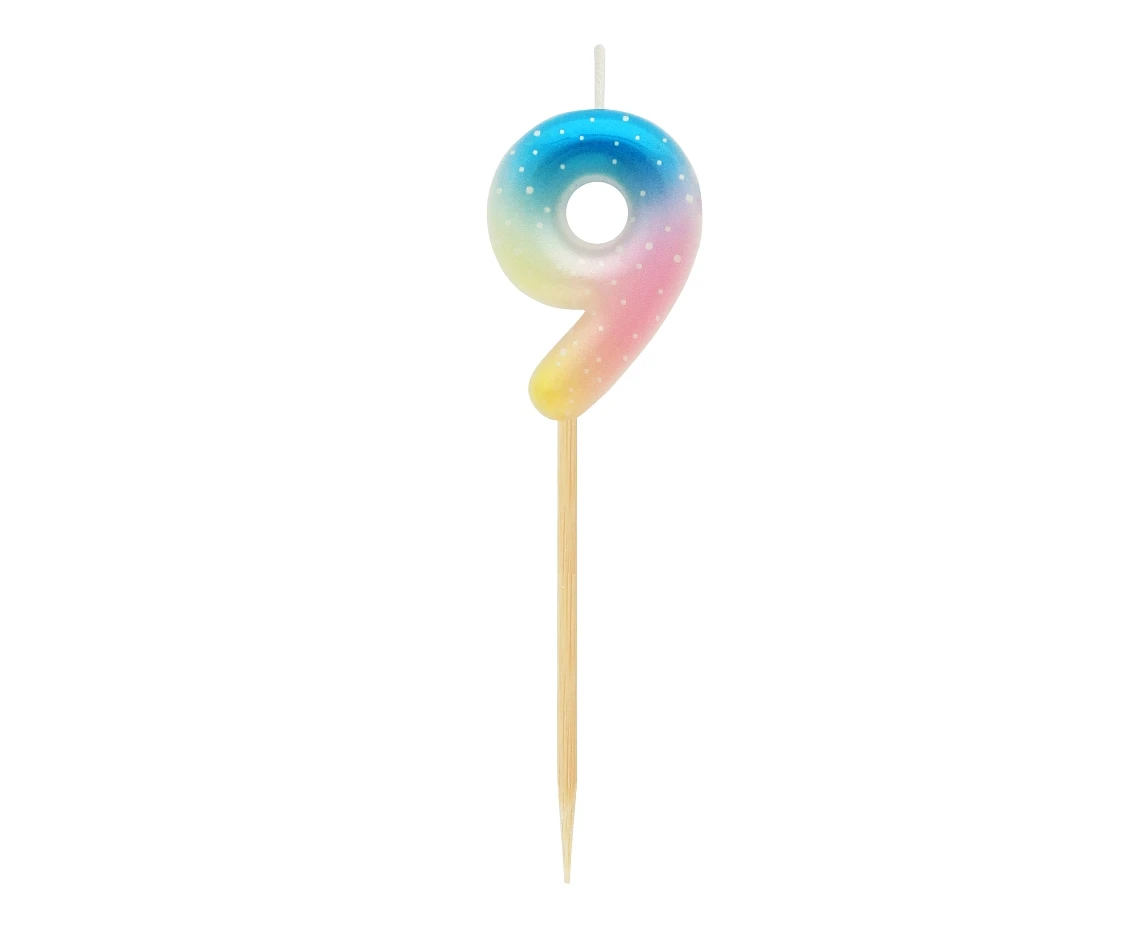 Pick candle digit 9, pastel ombre EOL