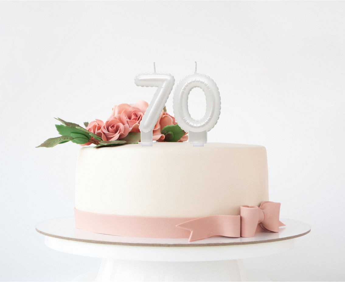 Candle digit 7, pearly white, 7 cm EOL