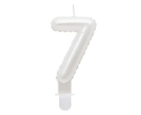 Candle digit 7, pearly white, 7 cm EOL