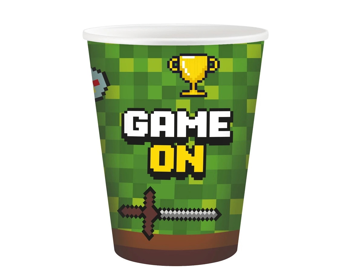 Paper cups Game On, 250 ml, 6 pcs EOL
