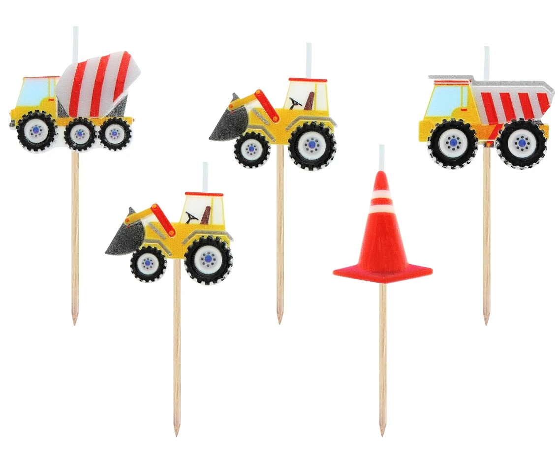 Pick candles Construction, total length 7 cm, 5 pcs