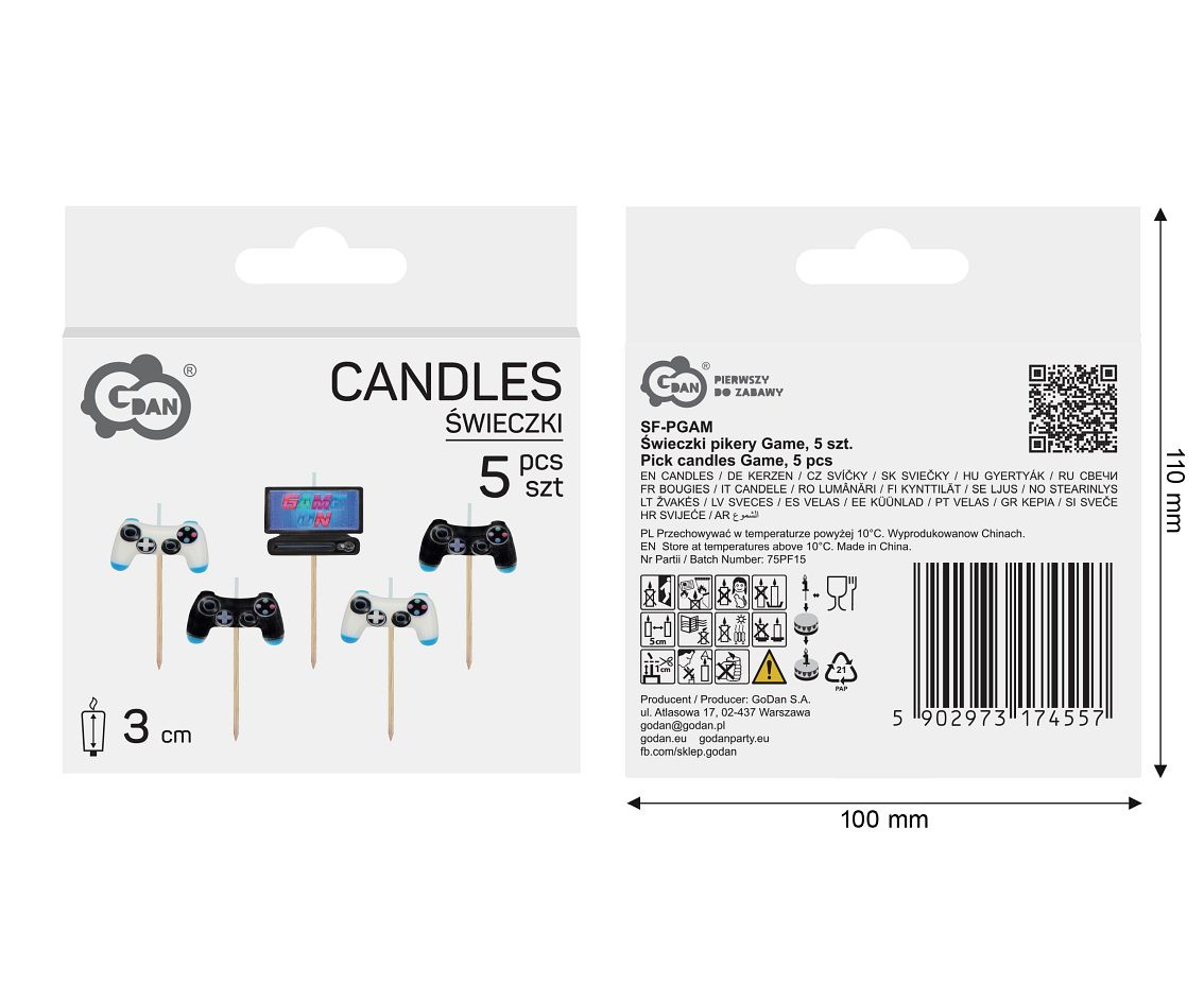 Pick candles Game, total length 7 cm, 5 pcs