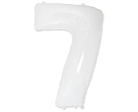 Foil balloon FX - Number 7 white, 85 cm KK,  unpacked (flat) EOL