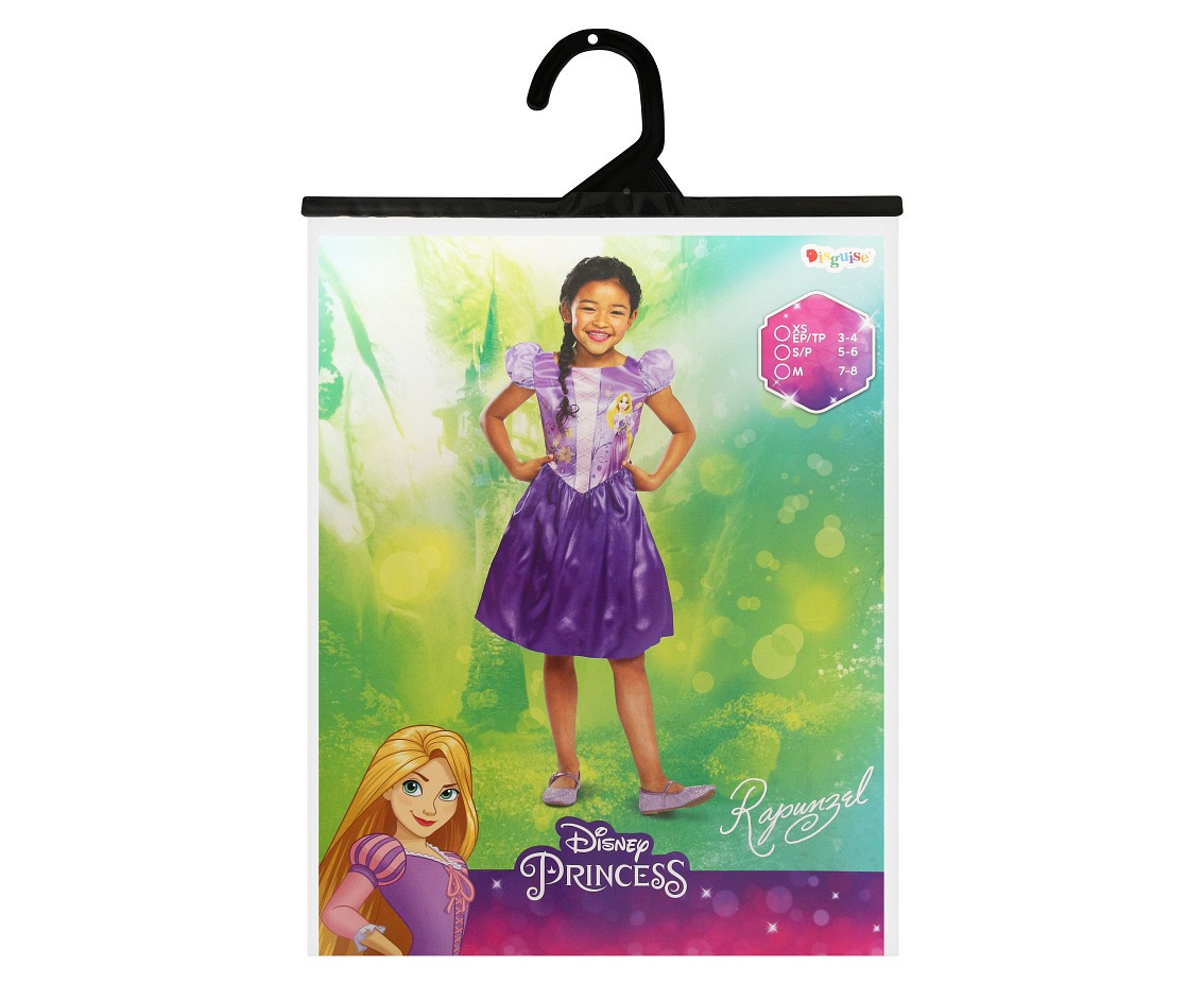 Rapunzel Basic role-play costume - Tangled Princess (licensed), size M (7-8 yrs) EOL