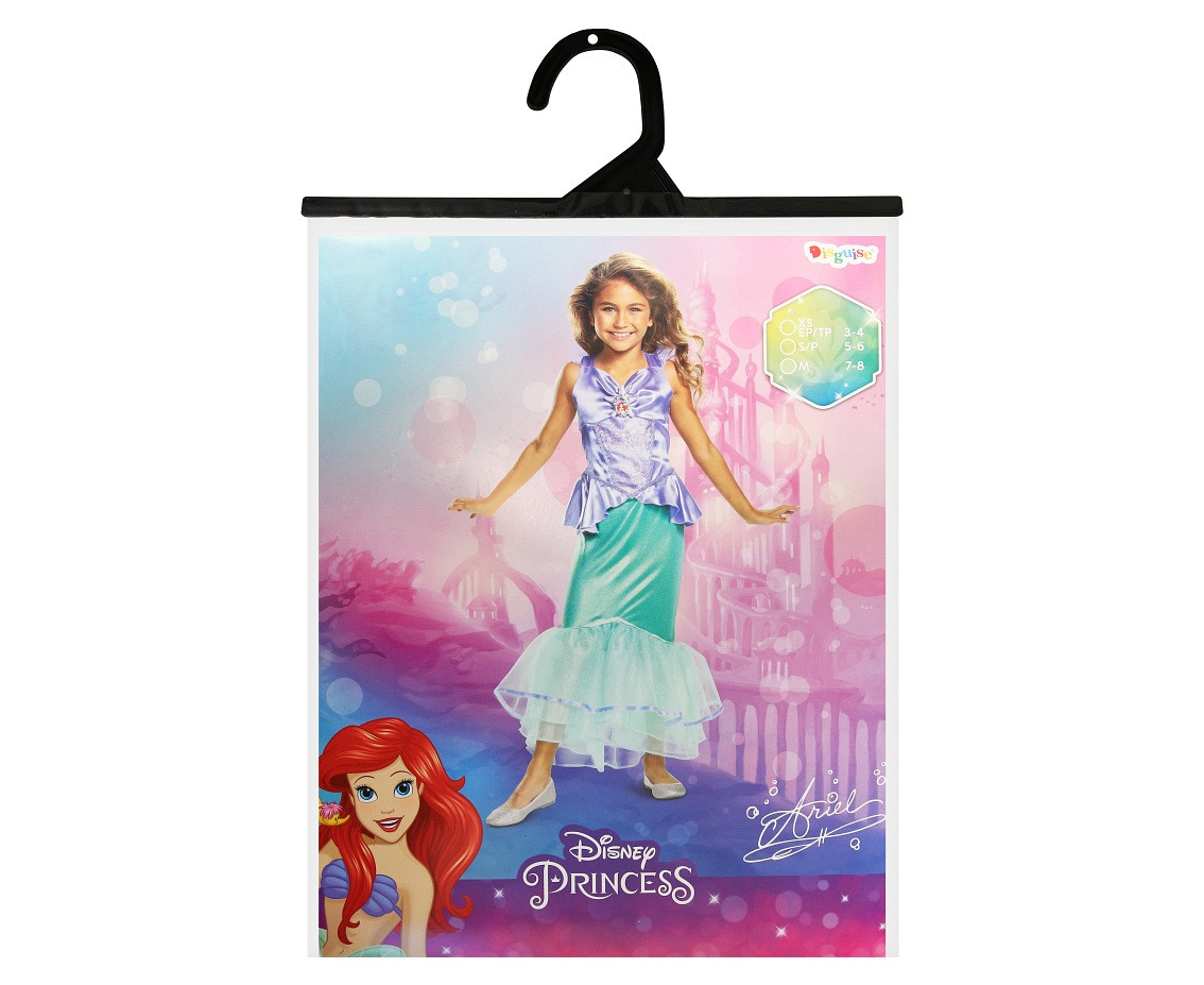 Ariel Deluxe role-play costume -The Little Mermaid Princess (licensed), size S (5-6 yrs) EOL