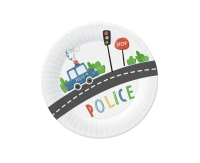 Paper plates Police, 18 cm, 6 pcs EOL