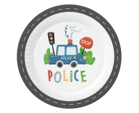 Paper plates Police, 23 cm, 6 pcs EOL