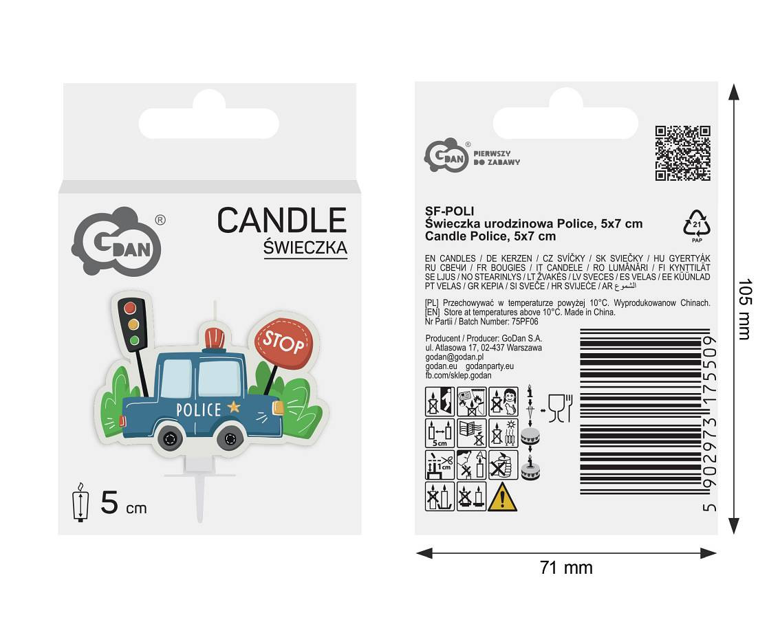 Candle Police, 5x7 cm