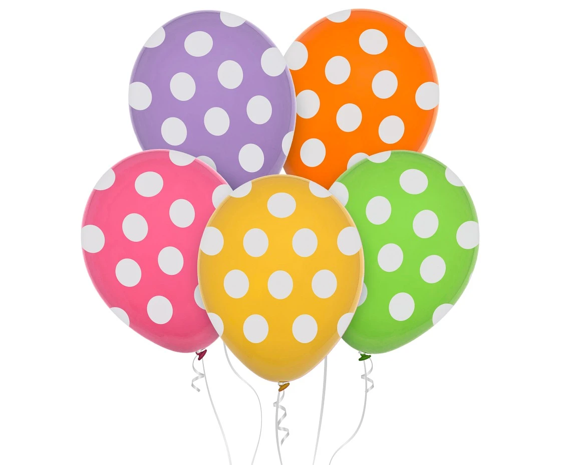 Balloons Polka dots, 12"/ 5 pcs.