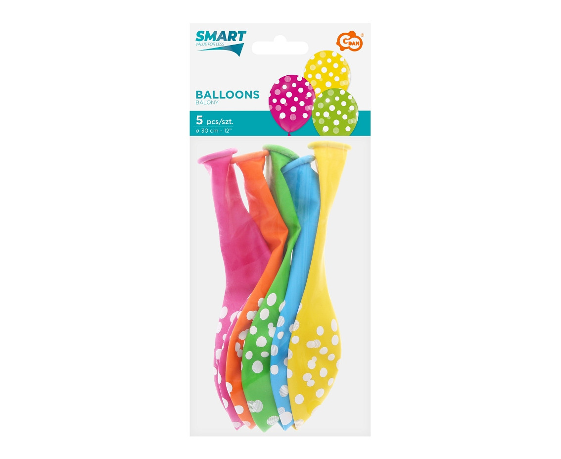Balloons Small polka dots, 12"/ 5 pcs.