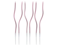B&C swirl metallic candles,pink, 12,5 cm, 6 pcs