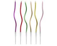 B&C swirl metallic candles, mix, 12,5 cm, 6 pcs