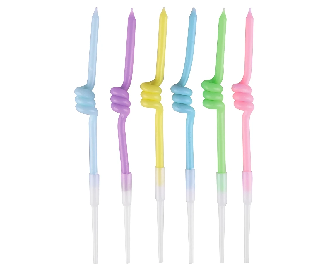 Swirl macaron candles, 8 cm, 6 pcs