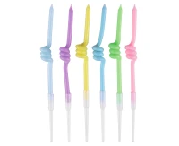 Swirl macaron candles, 8 cm, 6 pcs