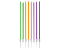 Candles, pastel mix, 14 cm, 8 pcs