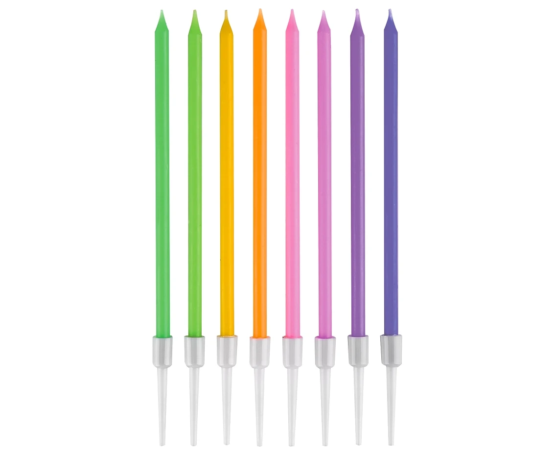 Candles, pastel mix, 11 cm, 8 pcs
