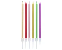 B&C candles, metallic mix, 11 cm, 6 pcs