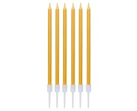 B&C candles, metallic gold, 11 cm, 6 pcs