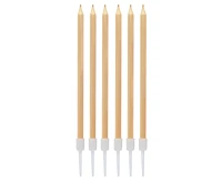 B&C candles, metallic light gold, 11 cm, 6 pcs