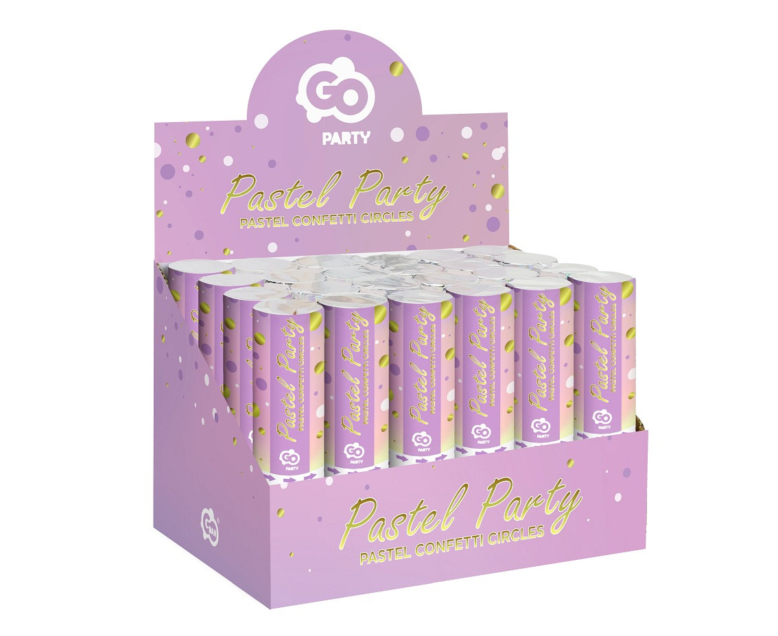 Foil confetti Cannon Circles (gold, lilac, white) / 15 cm
