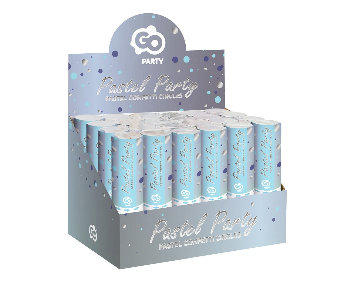 Confetti Cannon Circles (blue, dark blue, silver) / 15 cm
