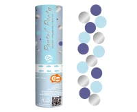 Confetti Cannon Circles (blue, dark blue, silver) / 15 cm