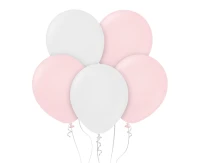Balloons B&C 12", pastel pink and white, 50pcs