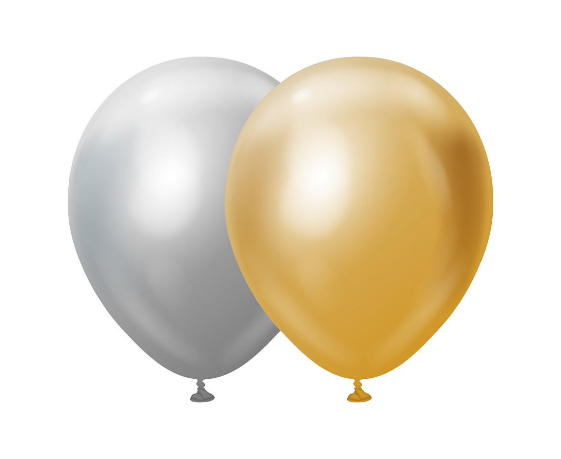 Balloons B&C 12", platinum gold and silver, 50pcs
